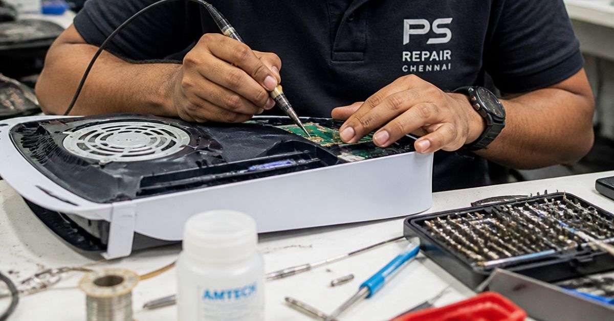 PS5 USB port repair and USB device not recognised troubleshooting at ConsoleFixit Chennai